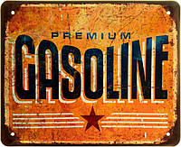 Металлическая табличка / постер "Бензин Премиум-Класса / Premium Gasoline" 22x18см (ms-103965)