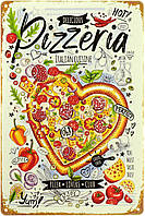 Металлическая табличка / постер "Пиццерия (Итальянская Кухня) / Pizzeria (Italian Cuisine)" 20x30см