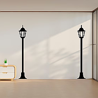 Виниловая интерьерная наклейка декор на стену и другие поверхности "Фонари. Высокие фонари" (цвет на выбор) с