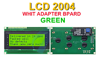 Дисплей LCD 2004 20*4 I2C Arduino (з i2c модулем) зелена підсвітка чорні символи