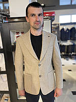 Мужской Классический Приталенный Однотонный Бежевый Пиджак Suitgarment Le Suit, Турция, 60