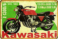 Металлическая табличка / постер "Kawasaki Z-1300/6 (1978-1983)" 30x20см (ms-104067)