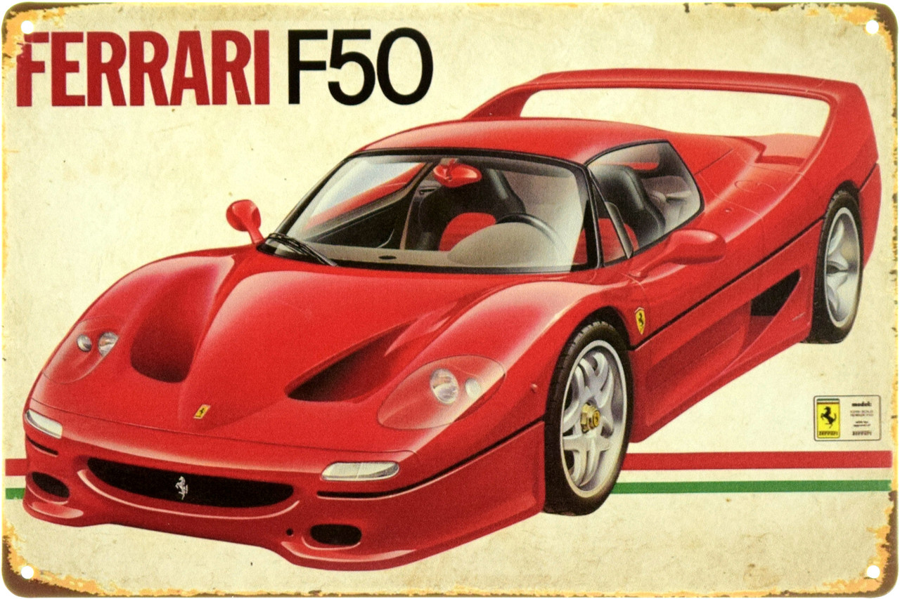 Металева табличка / постер "Ferrari F50" 30x20см (ms-104087)