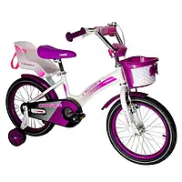 Дитячий велосипед Kids Bike Crosser 3 18" зі страхувальними колесами для дівчаток, кращі велосипеди 2+2