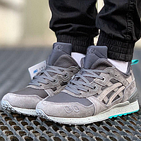 Кроссовки мужские зимние Asics Gel lyte III gray termo / Асикс гель лайт 3 винтер серые термо