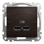 USB розетка A+C 3A 45Вт Береза 71х71х37mm PC [SDD180404] Sedna Design & Elements Schneider Electric