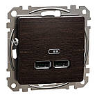 USB розетка A+C 3A 45Вт Венге 71х71х37mm PC [SDD181401] Sedna Design & Elements Schneider Electric
