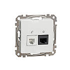 Розетка RJ45+RJ11 6UTP білий 73х73х37mm ABS-UV [SDD111468] Sedna Design & Elements Schneider Electric