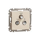 Розетка R/TV/SAT кінцева 4дБ бежевий 73х73х41mm ABS-UV [SDD112481] Sedna Design & Elements Schneider Electric