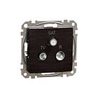 Розетка R/TV/SAT кінцева 4дБ венге 73х73х41mm ABS-UV [SDD181481] Sedna Design & Elements Schneider Electric