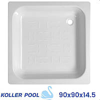 Душовий піддон 90х90 сталевий емальований квадратний  KollerPool