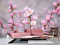 Флизелиновые фотообои для декора спальни, зала, кухни "Цветы сакуры"