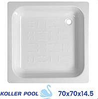 Душовий піддон 70х70 сталевий емальований квадратний KollerPool