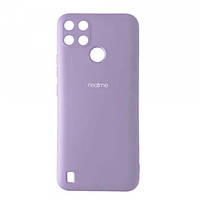 Чохол накладка бампер для Realme C21Y Silicone Case Колір Бузковий (Lilac) Full Camera