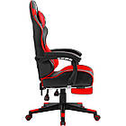 Крісло ігрове Defender Rock, 50мм, Клас 4, ПУ, підніжка, чорно-червоне, фото 3
