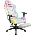 Крісло ігрове Defender Watcher, 60мм, Клас 4, RGB ПУ, біле, фото 5