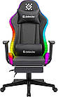 Крісло ігрове Defender Watcher, 60мм, Клас 4, RGB ПУ, чорне, фото 2