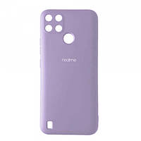 Чохол накладка бампер для Realme C25Y Silicone Case Колір Бузковий (Lilac) Full Camera