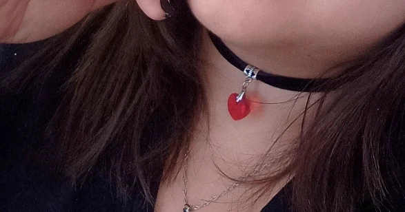 Шикарний чокер з червоним серцем серце в стилі панк готика, фото 1