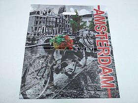 Пакет із прорізною ручкою (45*53+)"AMSTERDAM" Леомі (50 шт.)