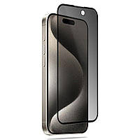 Захисне скло Fiji Privacy для Apple Iphone 15 Pro Max антишпигун Anti-peeping повна проклейка чорний