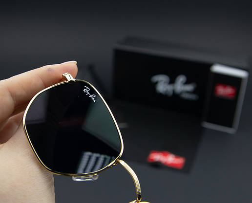 Сонцезахисні окуляри RAY BAN (арт. RB3548) чорні/золота оправа, фото 6