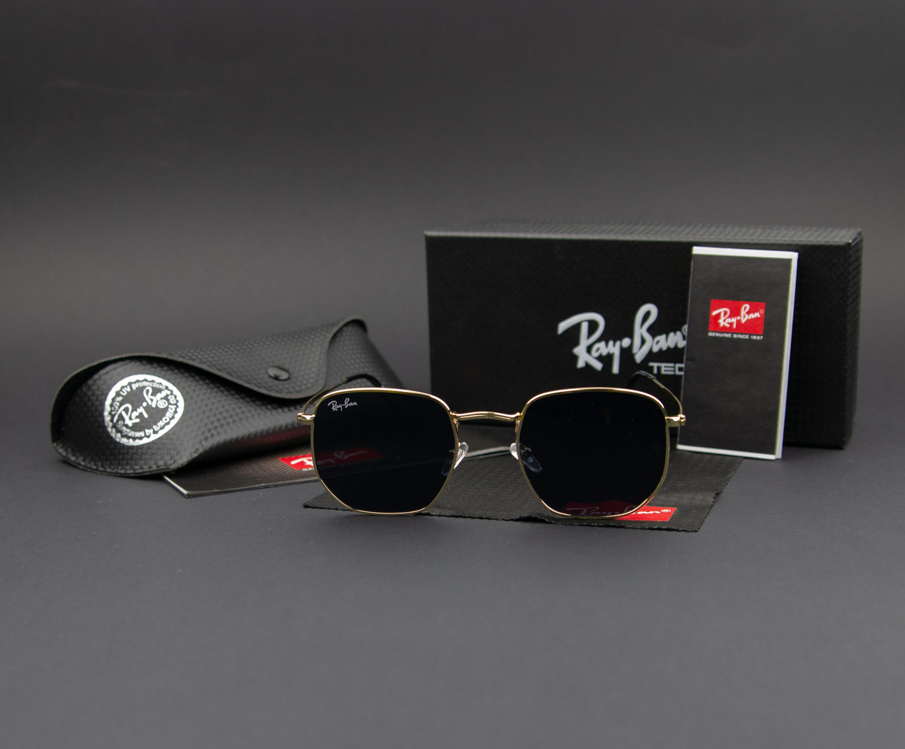 Сонцезахисні окуляри RAY BAN (арт. RB3548) чорні/золота оправа