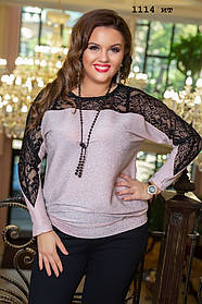 Блуза люрекс жіноча батальна 1114 ит