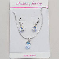 Набір Xuping Родій Сережки та Кулон Алмазний Блиск Цирконій