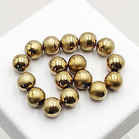 Бусини з гематиту 12 мм 17 шт. колір золото