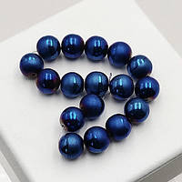 Бусини з гематиту 12 мм 17 шт синій