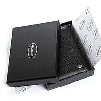 Кошелек мужской черный кожаный магнит монетница внутри на молнии и 3 кармана для карт Dr. Bond MSM-13, фото 3