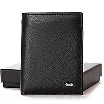 Кошелек мужской черный кожаный магнит монетница внутри на молнии и 3 кармана для карт Dr. Bond MSM-13, фото 5