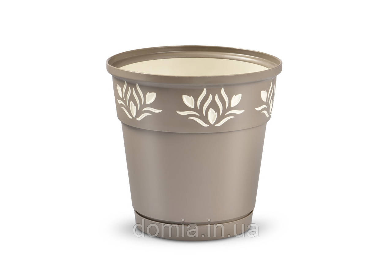 Горщик для квітів із декором 2,25 л, Akay Plastik, Туреччина АК-785