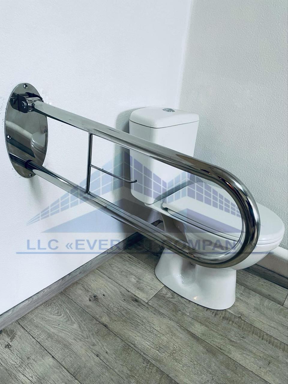 Поручень інвалідний пристінний для унітазу відкидний з тримачем туалетного паперу, Ø 32мм - 700мм