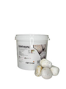 Камінь Білий кварц обвалований (10-16 см) 25 кг для бані і сауні