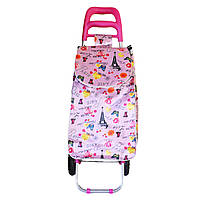 Тачка сумка візок на колесах кравчучка Stenson MH-1901 Love Paris pink S
