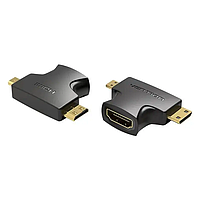 Переходник Vention Micro HDMI+Mini HDMI to HDMI (female) 1080P/60Hz Черный AGFB0