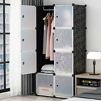 Шкаф-органайзер для одежды на 2 секции Storage Cube Cabinet «МР 28-51» Черный Пластиковый