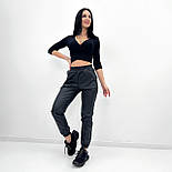 Штани-джогери з екошкіри "Bennett" Батал, фото 10