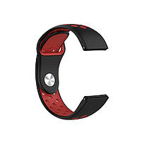 Ремінець для годинника 22 мм Nike design чорний з червоним (з кнопкою), фото 2