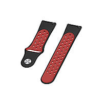 Ремінець для годинника 22 мм Nike design чорний з червоним (з кнопкою), фото 4