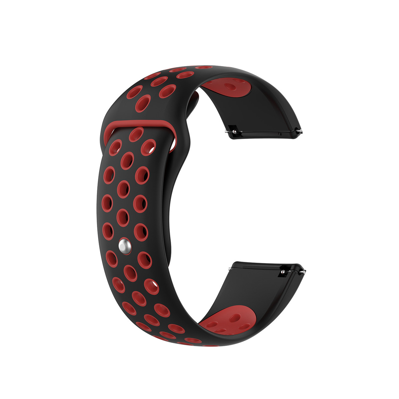 Ремінець для годинника 22 мм Nike design чорний з червоним (з кнопкою)