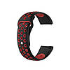 Ремінець для годинника 22 мм Nike design чорний з червоним (з кнопкою)