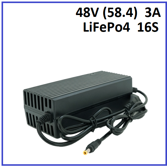 Зарядний пристрій Voltronic для LiFePo4 48V (58.4) 16S до 3A штекер 5.5х2.5, фото 1