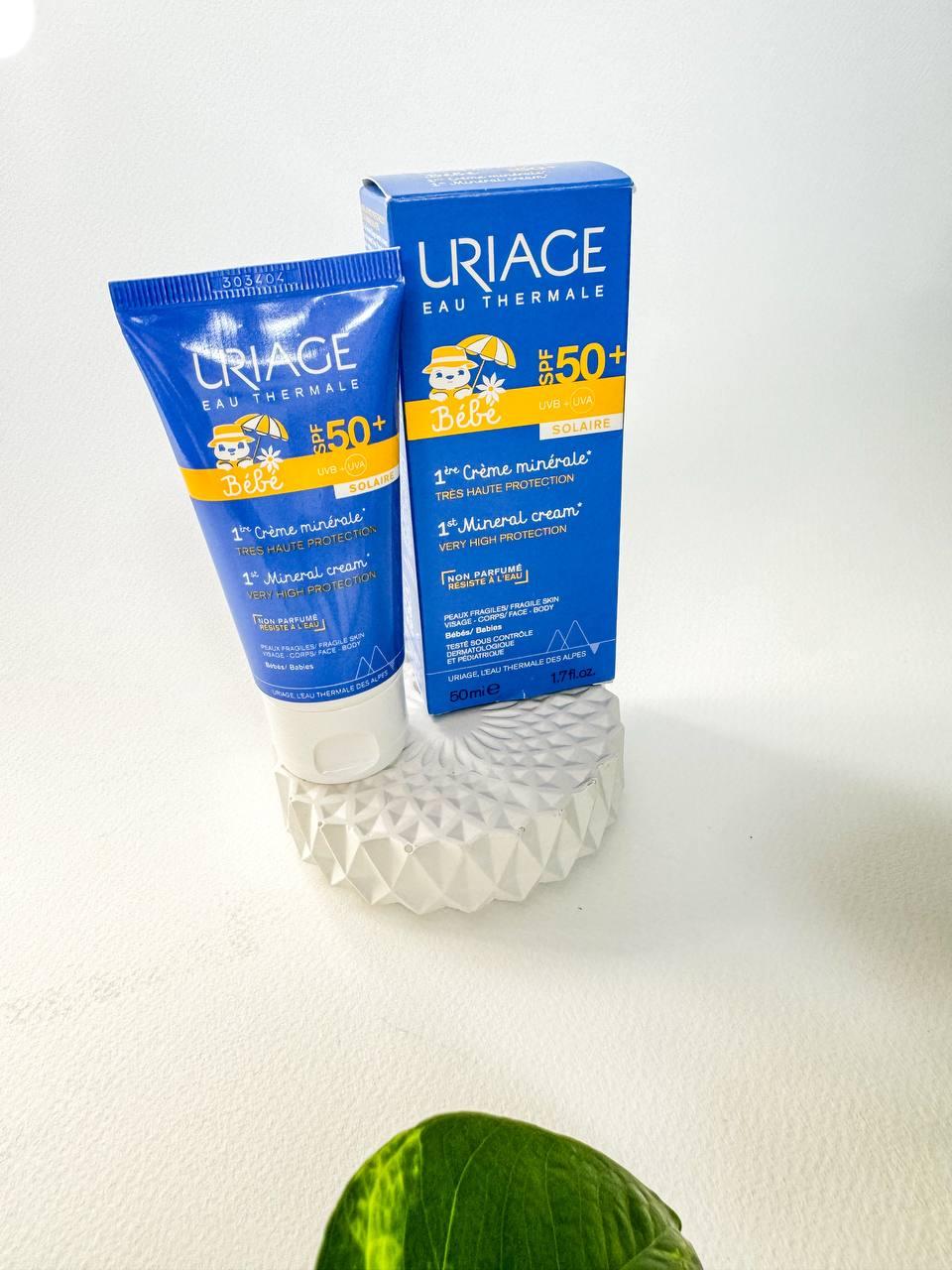 Крем детский солнцезащитный Uriage Baby1 Mineral Cream SPF50+ 50 мл Минеральный крем от солнца для детей - фото 2 - id-p1696375008