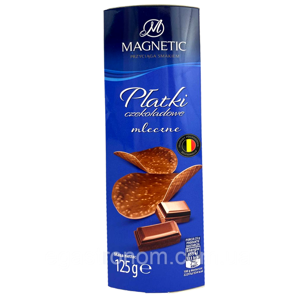 Чипси молочним шоколадом Магнетік Magnetic chekoladowe mleczne 125g 16шт/ящ (Код: 00-00006258)