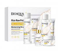 Подарочный набор для лица, омолаживающий, Bioaqua Rice Raw Pulp, с экстрактом риса, 6 средств