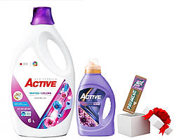 Акція!!! Гель для прання Active White&Colors 6л+Ополіскувач Active 1.5л і отримайте в подарунок концентрат Ace Green Pavimenti