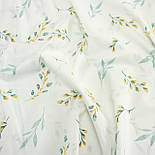 Поплін Туреччина 240 см для постільної білизни " Гілочки м'ятно-гірчичні" на білому  № 3228, фото 6